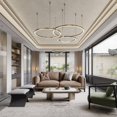 新中式大平层客餐厅