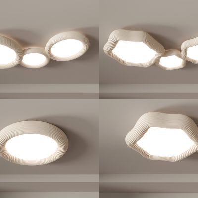 奶油风 卧室灯 主卧吸顶灯 新款  现代  简约   轻奢高档3d模型组合