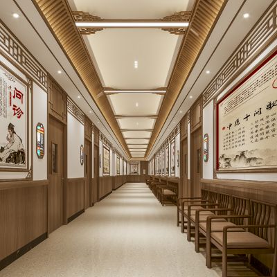 新中式中医馆过道