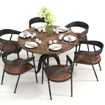 工业风餐桌椅组合