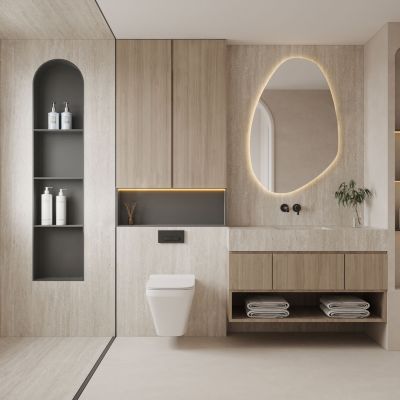 现代奶油风卫生间