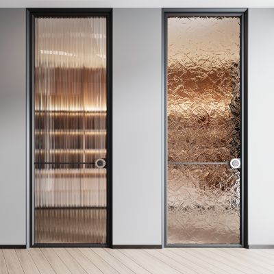 现代玻璃门 单开门 长虹玻璃门