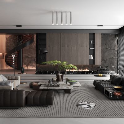 现代风格别墅客厅