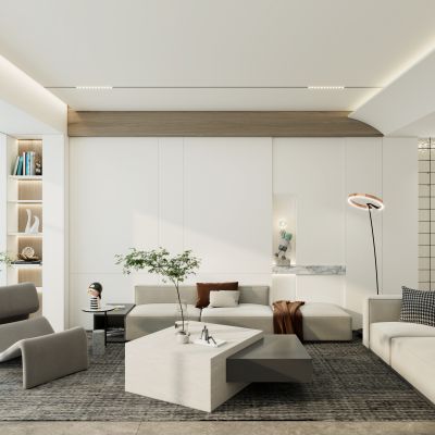 现代简约风客厅沙发墙