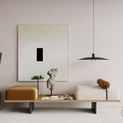 玄关，换鞋凳，床尾凳，凳子，侘寂，绒布，沙发凳