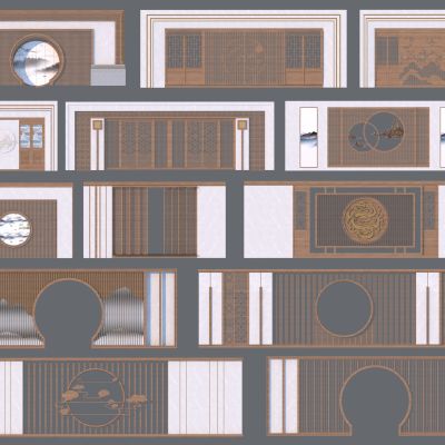 新中式景墙围墙