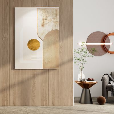 轻奢风原木岩板玄关