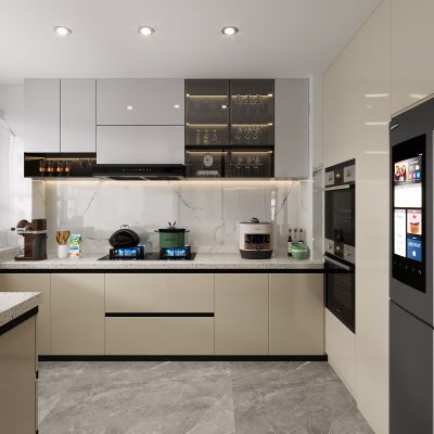 现代厨房，厨房，