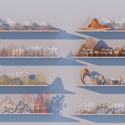 新中式山水雕塑小品