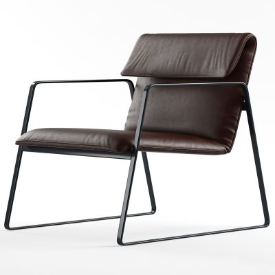 现代皮革休闲椅