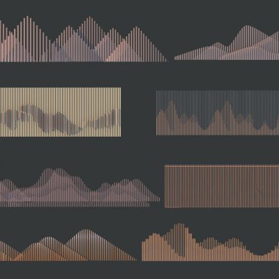 新中式山形镂空格栅隔断屏风