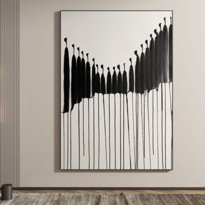 抽象画 装饰画 黑白画