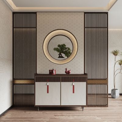 新中式玄关 玄关隔断