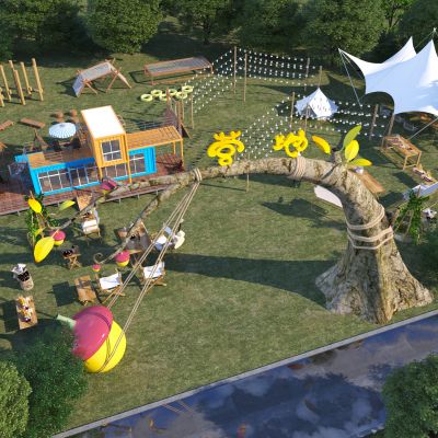 现代露营基地3D模型