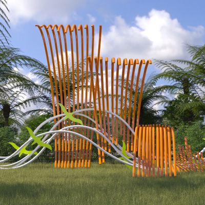 现代异形流线雕塑小品