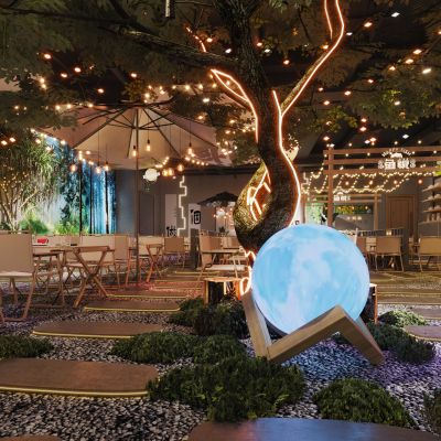 现代露营风烤肉店 