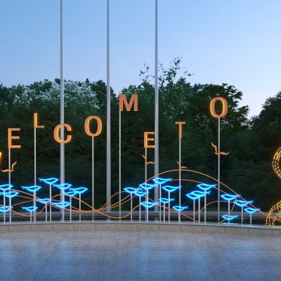 现代海洋灯光雕塑小品