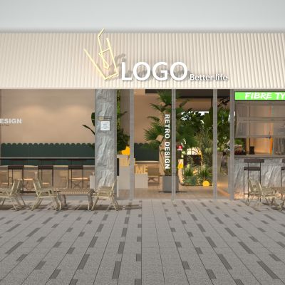 现代工业风奶茶店