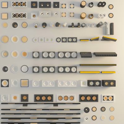 现代筒灯射灯磁吸轨道灯组合