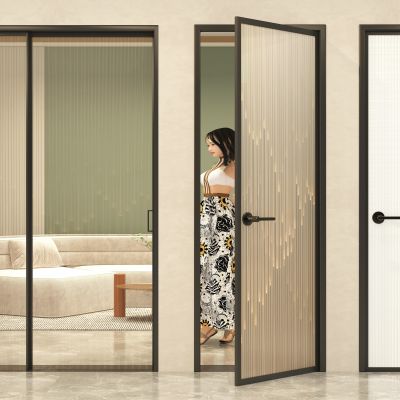 现代玻璃门推拉门模型