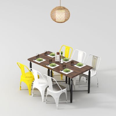 工业风餐桌椅组合