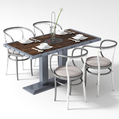 工业风餐桌椅组合