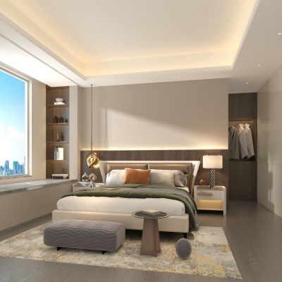 现代轻奢无主灯卧室