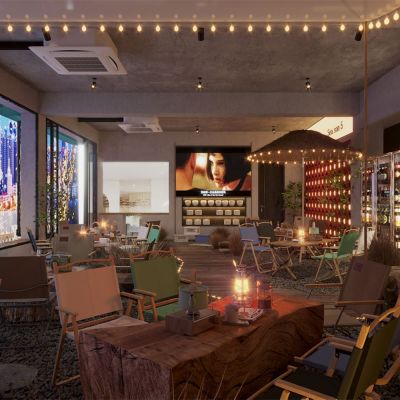 现代露营风烧烤店