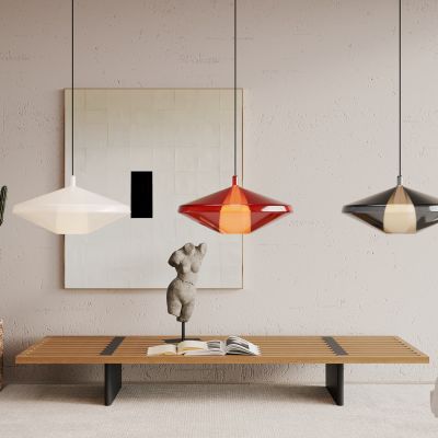 现代，侘寂，吊灯，亚克力，透明，玻璃，彩色，北欧
