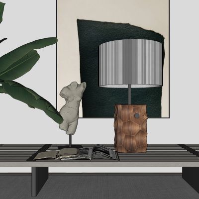 侘寂，中古，台灯，木质