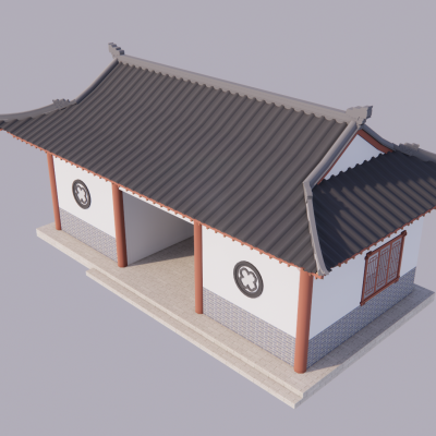 中式风格建筑3D模型