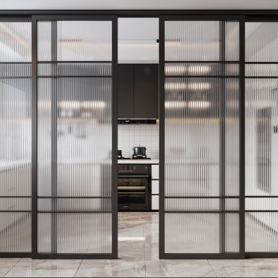 现代玻璃推拉门