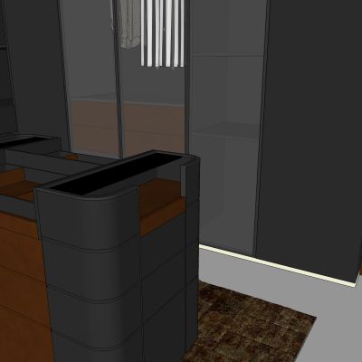 现代，走入式衣帽间，衣柜，更衣室