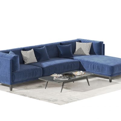 现代沙发茶几组合  转角沙发