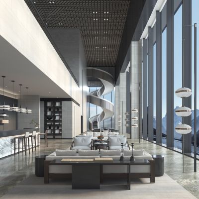 现代简约售楼处洽谈区