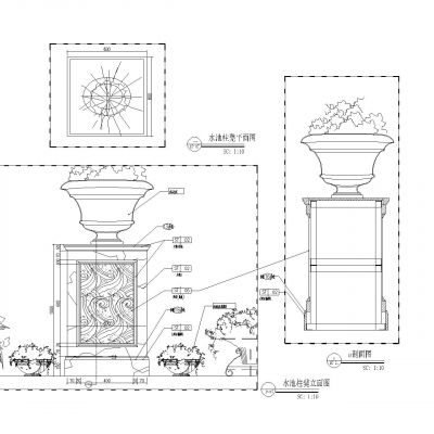 欧式水池立柱大样图