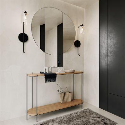 侘寂，玄关，镜子，玄关柜，壁灯