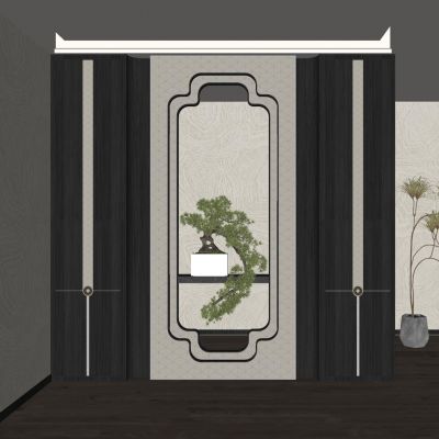 新中式玄关 玄关隔断