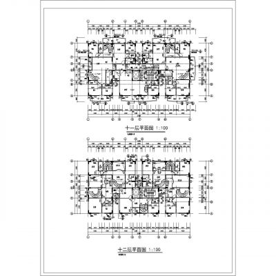 多层住宅建筑平立剖施工图