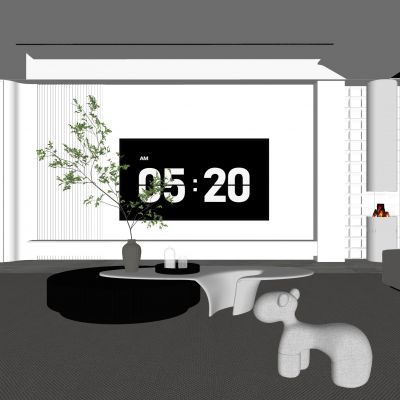 现代客厅 奶油风客厅 沙发组合 茶几组合 饰品摆件 壁炉