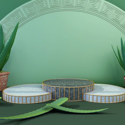 电商产品展台芦荟化妆品洗护美陈