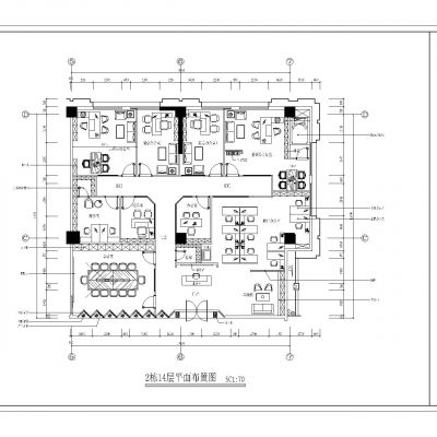 办公室三个平面方案图