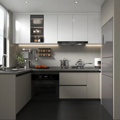现代 封闭式厨房