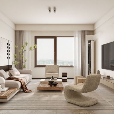 现代奶油风客厅