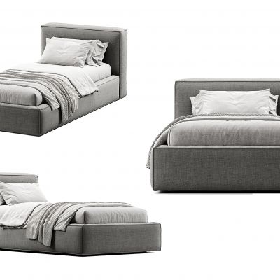 现代简约单人床