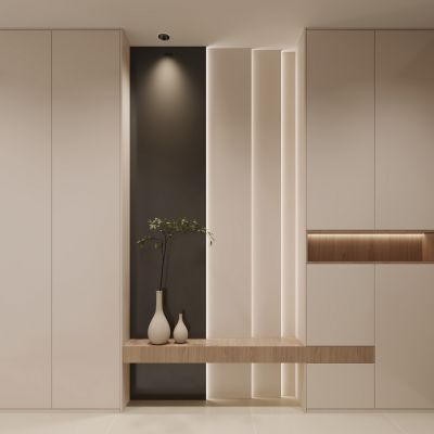 现代入户玄关，入户玄关，玄关，过道，鞋柜