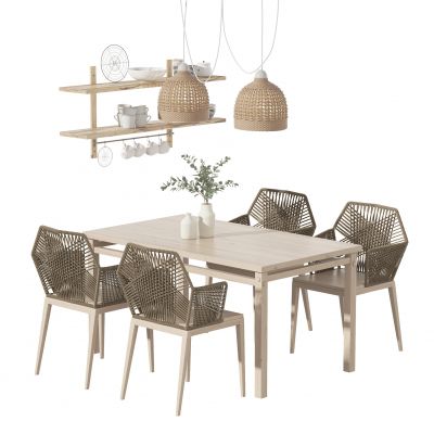 侘寂风餐桌椅组合