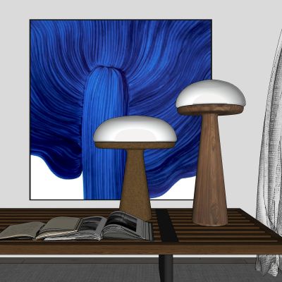 儿童，蘑菇，台灯，亚克力，木质，布料