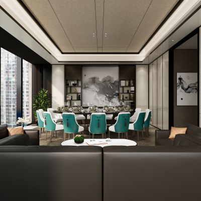 现代 餐厅包间 包厢 新中式 餐饮