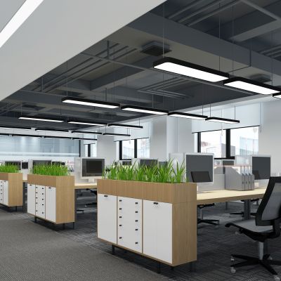 现代公司办公室员工办公区